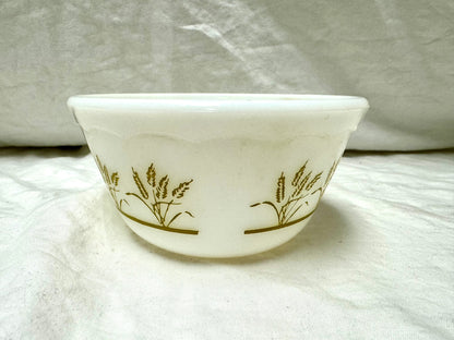 1950s-60s Golden Wheat Pattern Milk Glass Bowl