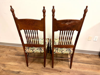 Pair of Antique Highback Spindle Chairs