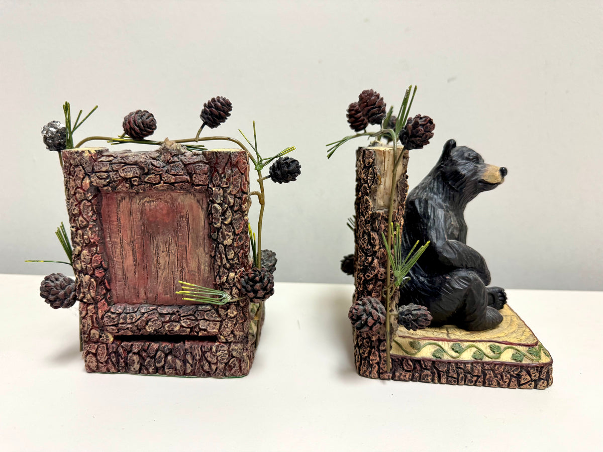 Black Bear Resin Bookend Pair
