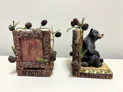 Black Bear Resin Bookend Pair