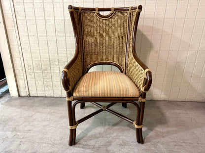 Vintage Rattan/Rope Wingback Chair