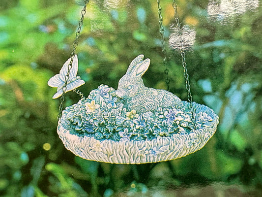 Hand-Painted Hare Bird Feeder