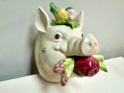 Vintage Fitz & Floyd  Pig Head Wall Hanger/Vase