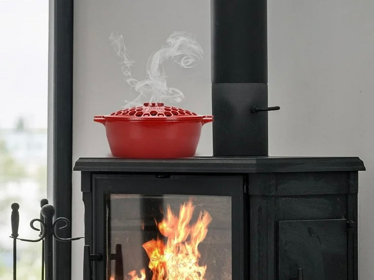 Cast Iron Log Shaped Stove Steamer