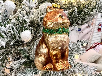 Orange Cat Christmas Ornament