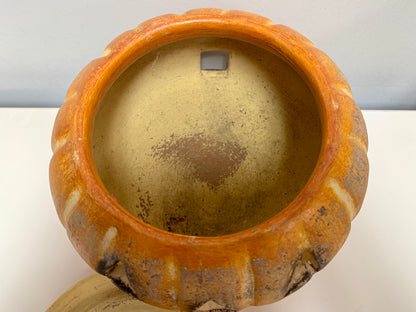 Vintage Mexican Terracotta Jack-O-Lantern Decoration
