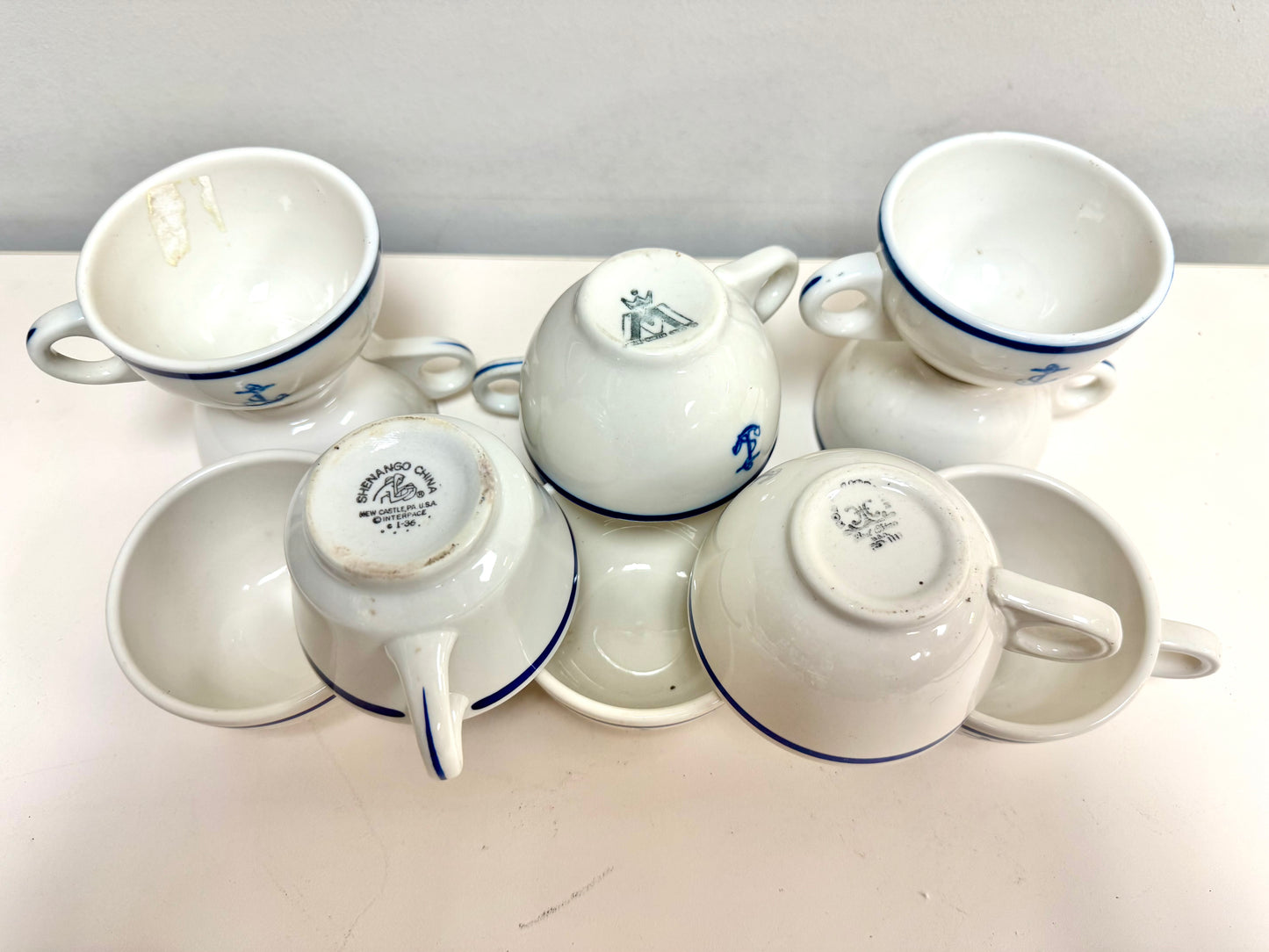 U.S. Navy Mess Wardroom Officer's "Fouled Anchor" Plate & Mug China Set
