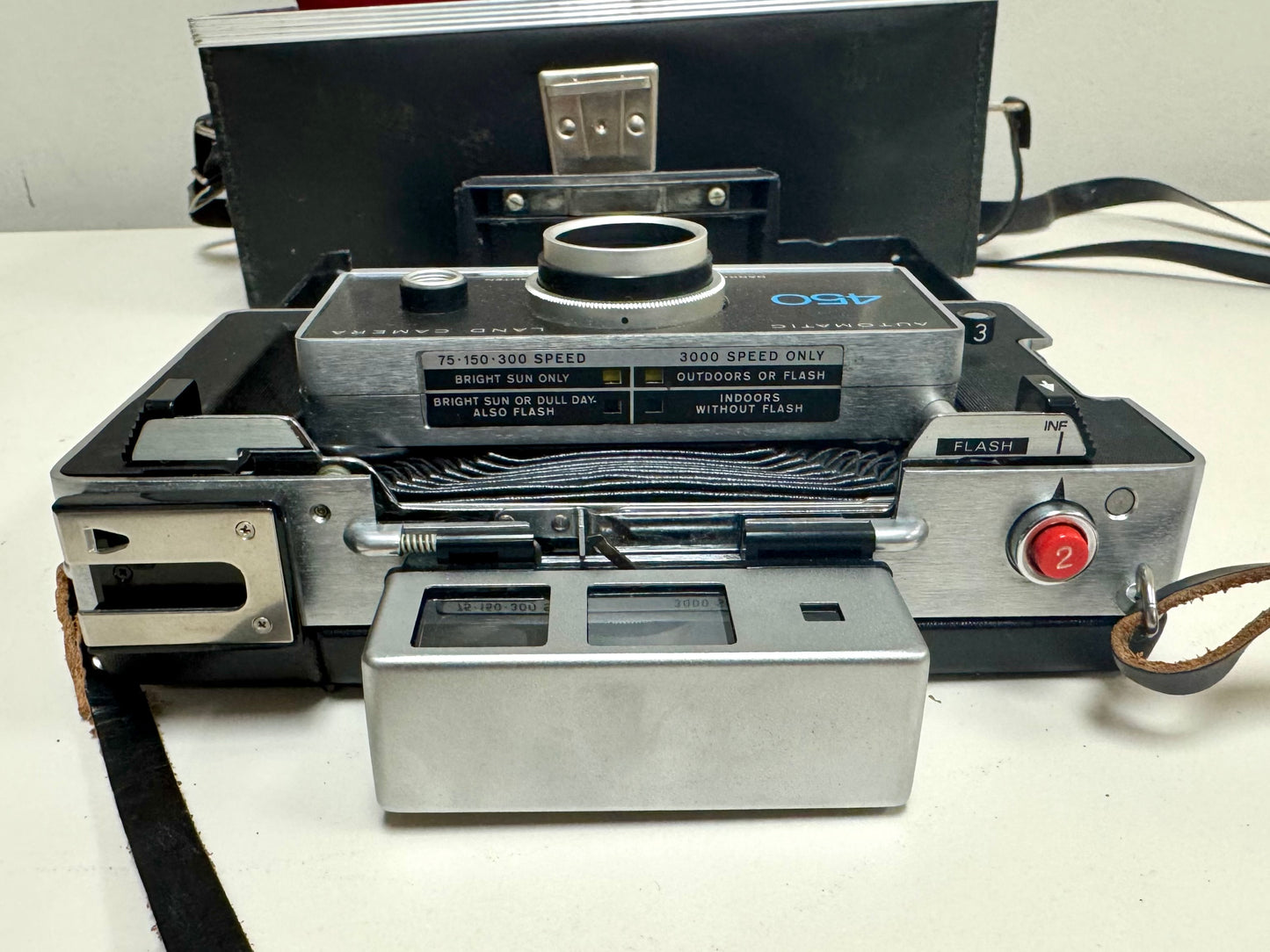 1970s Polaroid 450 Land Camera & Accessories