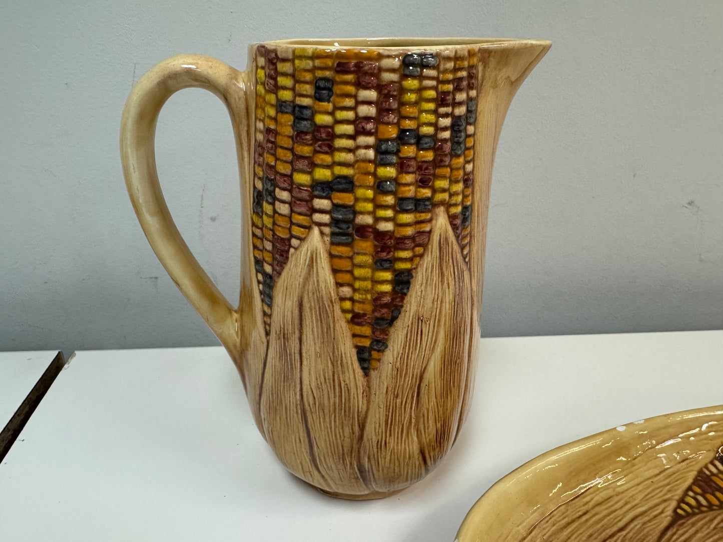 1978 Ceramic Corn Pitcher & Platter