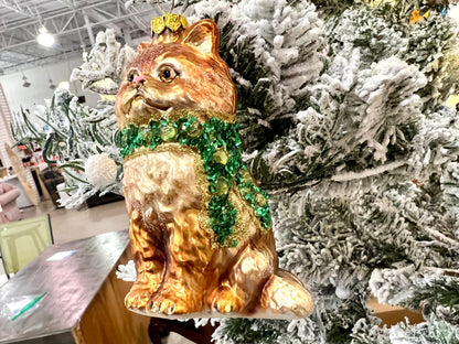 Orange Cat Christmas Ornament