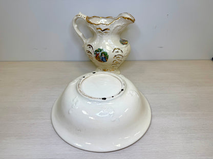 1868 George & Martha Washington Pitcher/Wash Basin Set