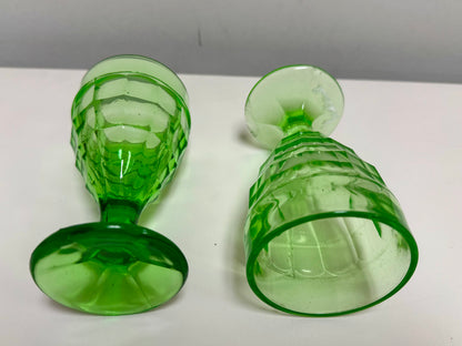Hazel Atlas Uranium Depression Glass Goblet Set