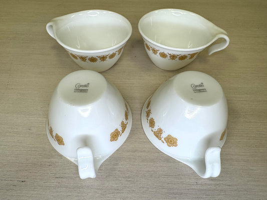 1970s Corelle Corning Ware Butterfly Gold Hook Cup Set