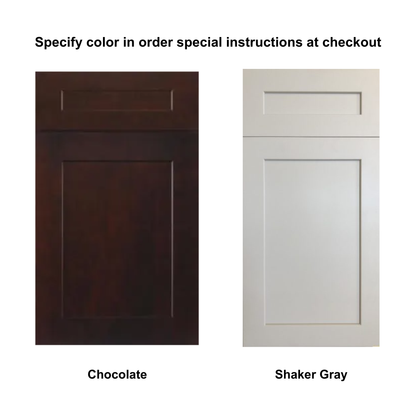 Chocolate/Gray Shaker Sink Base Cabinet 34.5"H