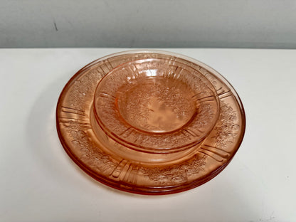 Federal Glass Co. Pink Glass Plate Set