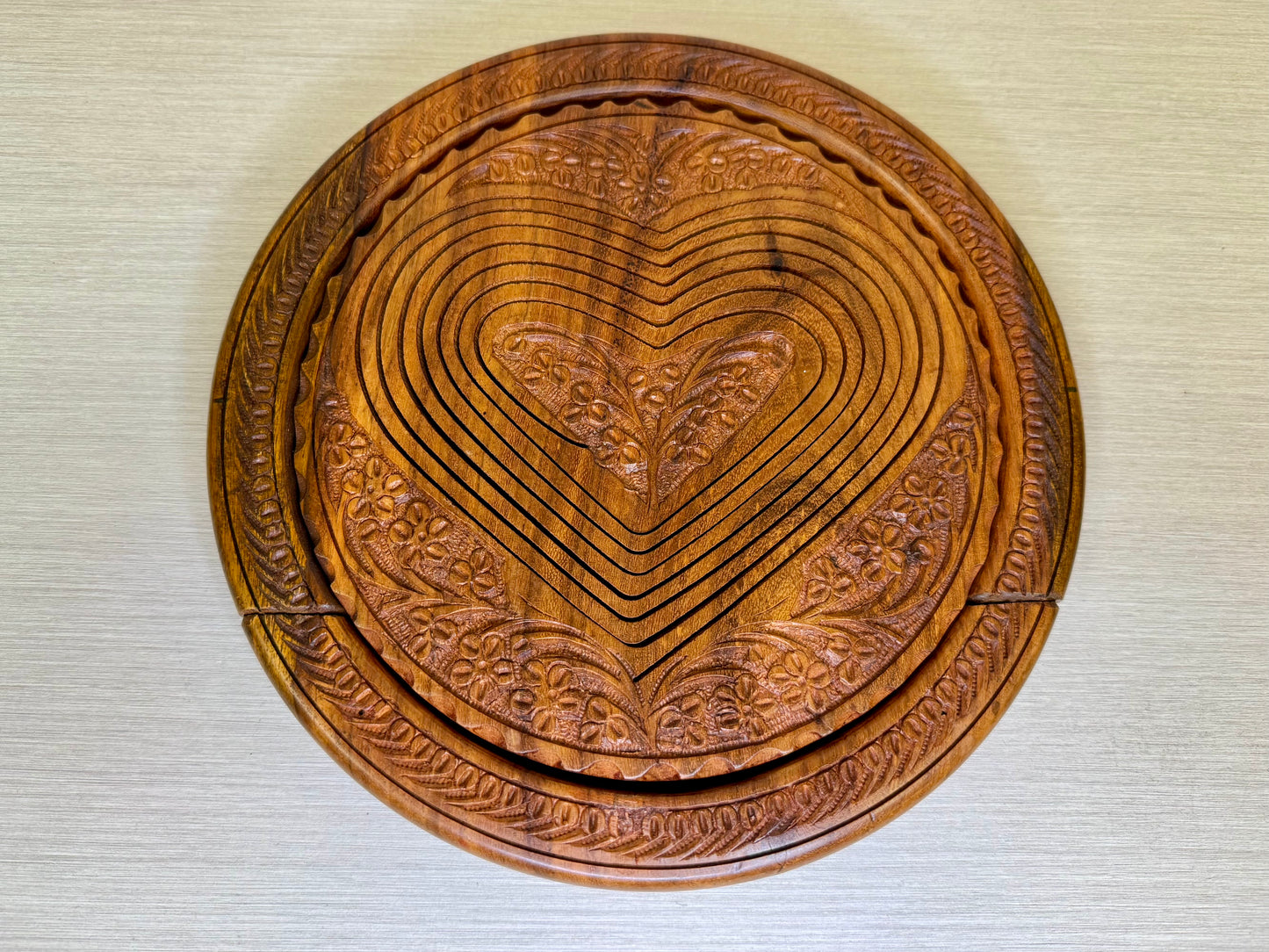 Heart Shaped Collapsible Wooden Basket