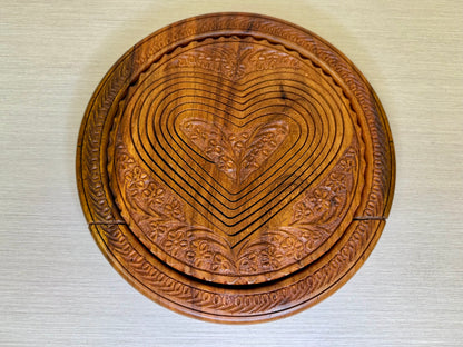 Heart Shaped Collapsible Wooden Basket