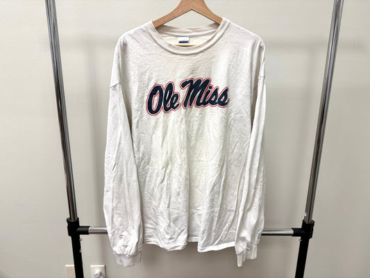 White Longsleeve Ole Miss T-Shirt