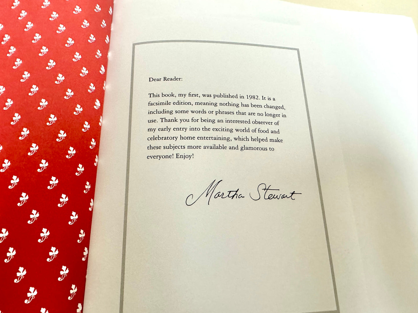"Entertaining" by Martha Stewart (re-release print)