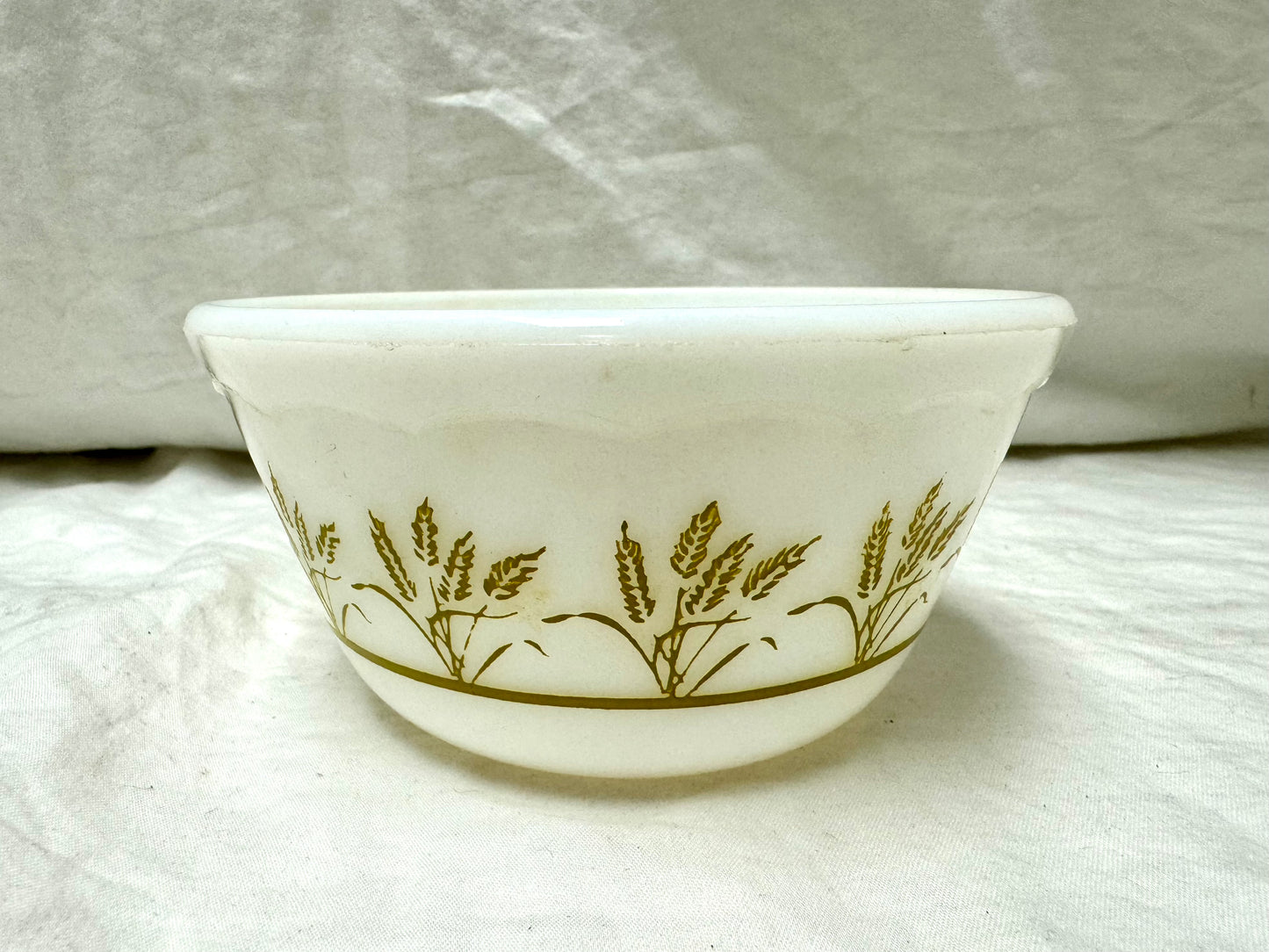 1950s-60s Golden Wheat Pattern Milk Glass Bowl