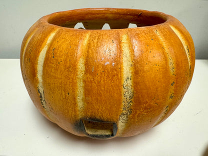 Vintage Mexican Terracotta Jack-O-Lantern Decoration