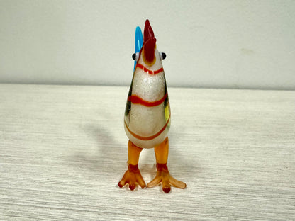 Figura de gallo de vidrio soplado a mano