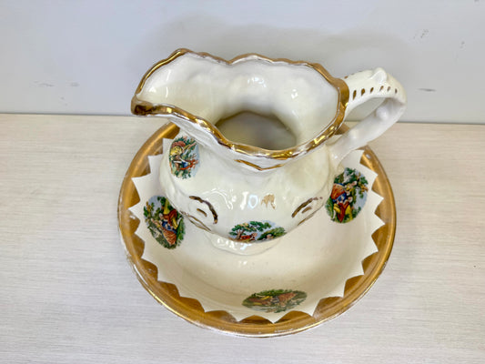 1868 George & Martha Washington Pitcher/Wash Basin Set