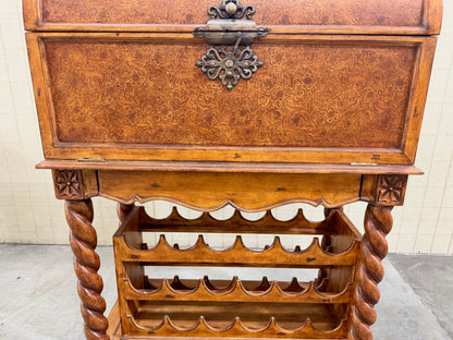 Carved Wooden Bar Cabinet