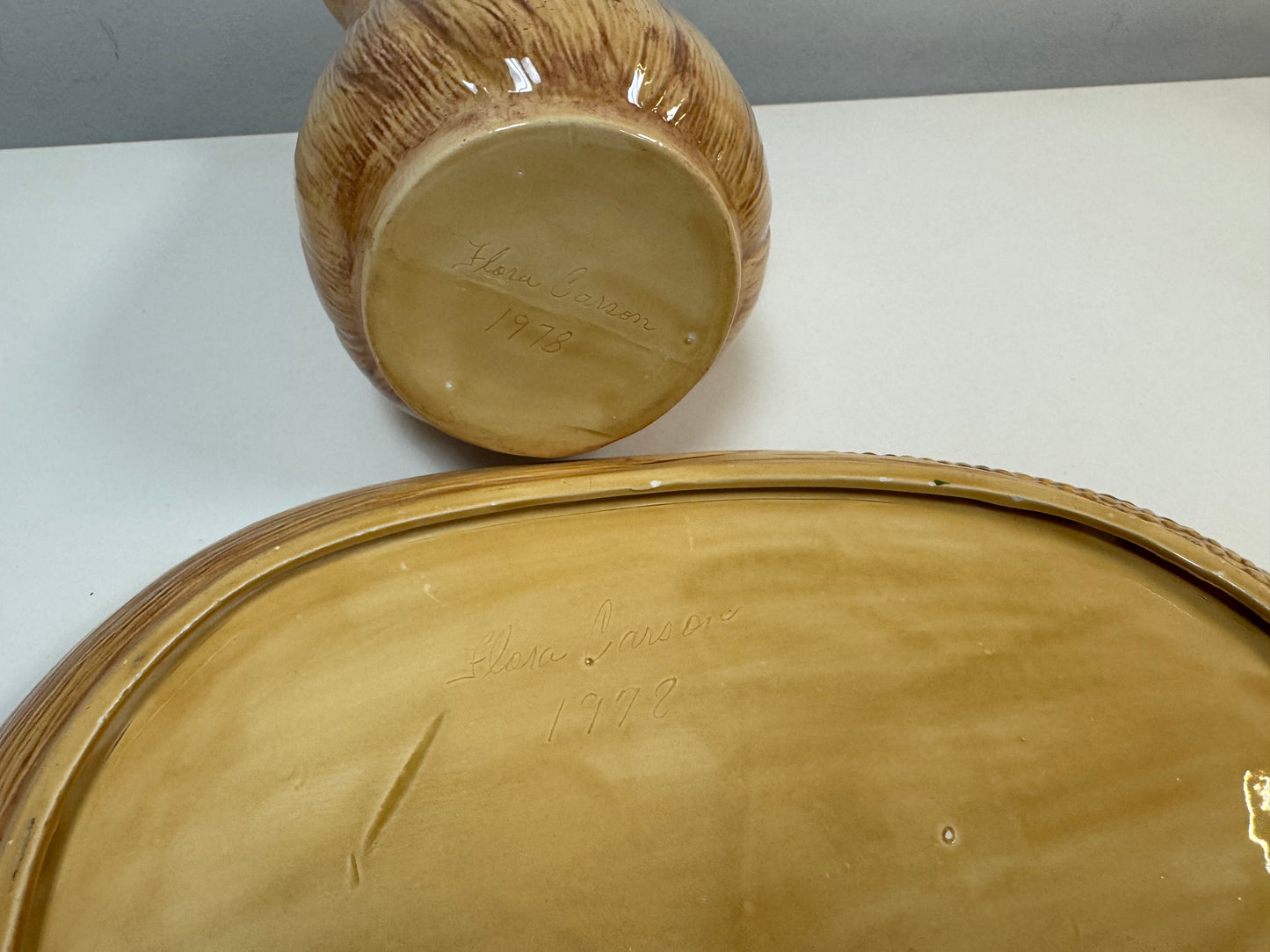 1978 Ceramic Corn Pitcher & Platter