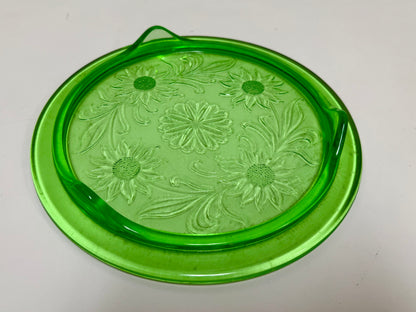 Jeannette Glass Co. Uranium Glass Cake Plate