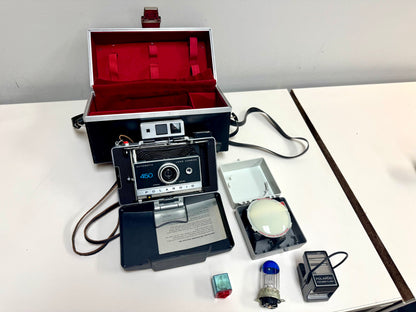 1970s Polaroid 450 Land Camera & Accessories