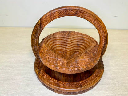 Heart Shaped Collapsible Wooden Basket