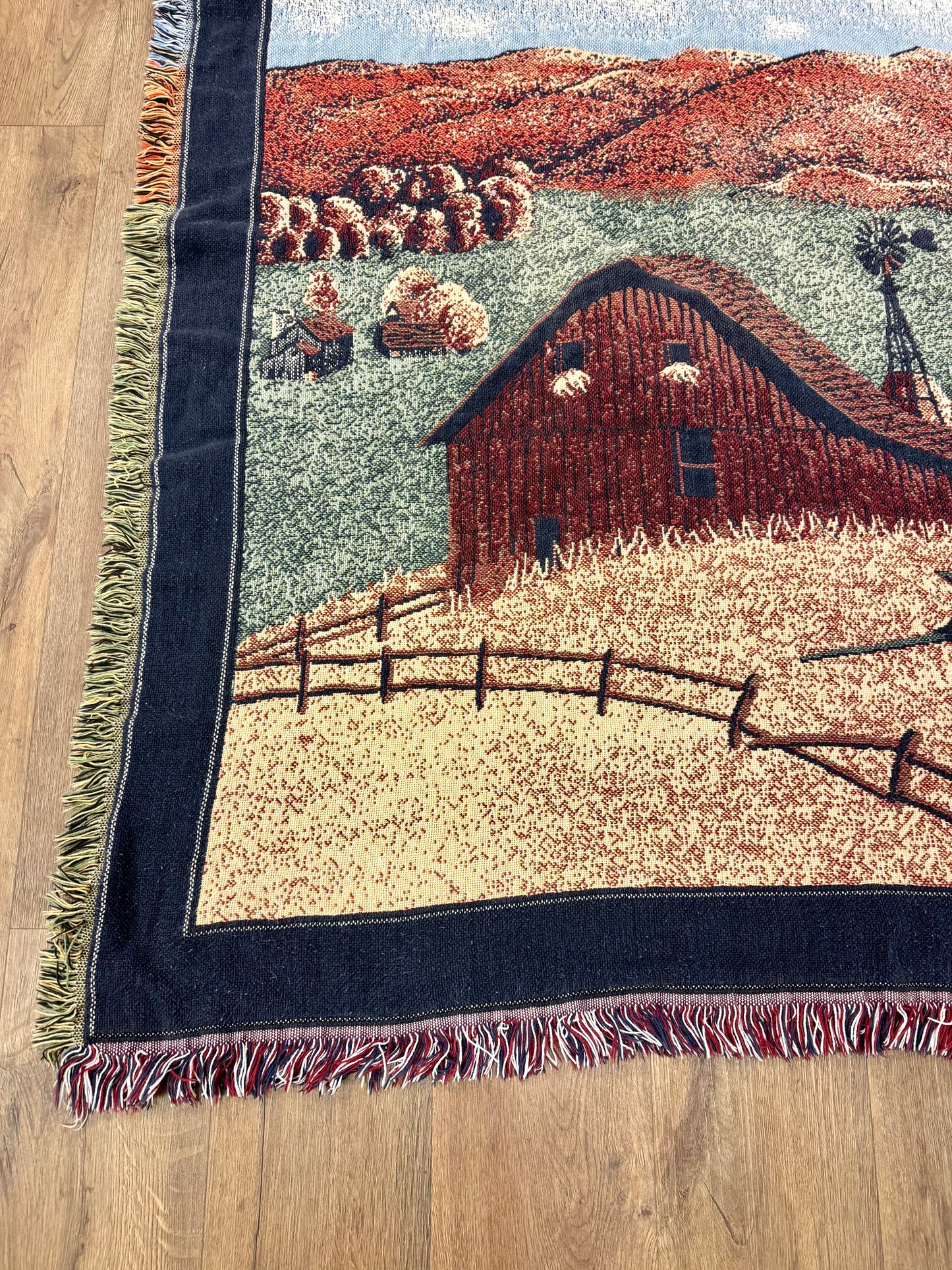 Vintage Farm Throw Blanket/Tapestry