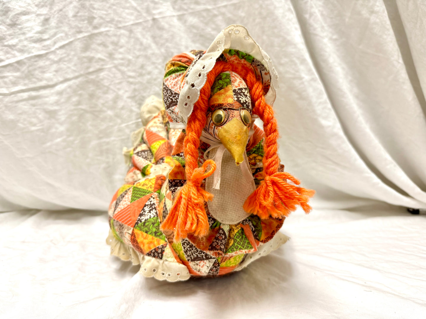 Handmade Quilted Turkey Stuffed Animal Decoration