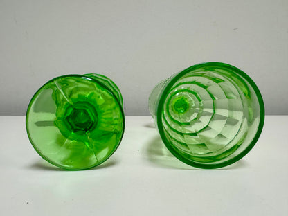 Hazel Atlas Uranium Depression Glass Goblet Set