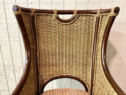 Vintage Rattan/Rope Wingback Chair