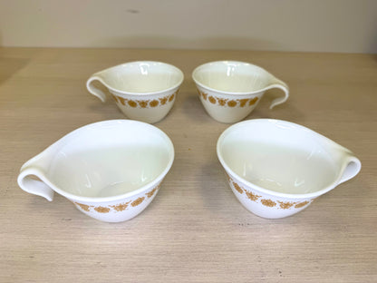 Juego de tazas de gancho Butterfly Gold de Corelle Corning Ware de los años 70