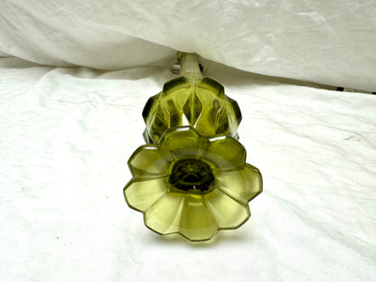 Fenton Swung Green Glass Vase