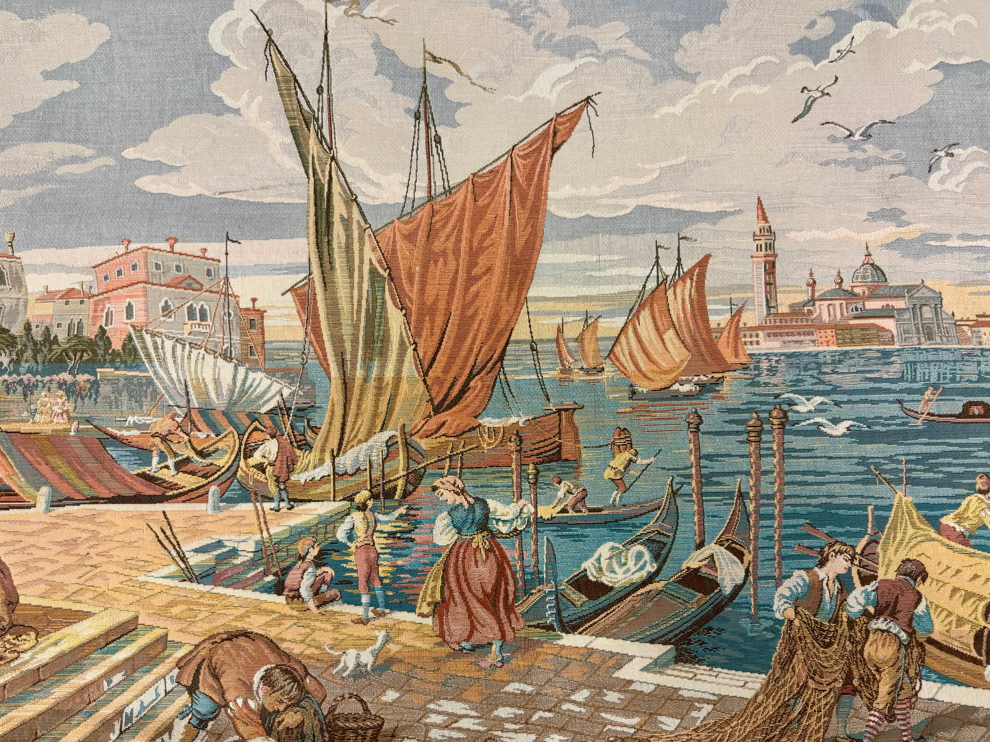 Italian Harbor Scene Tapestry/Arazzo