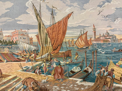 Italian Harbor Scene Tapestry/Arazzo
