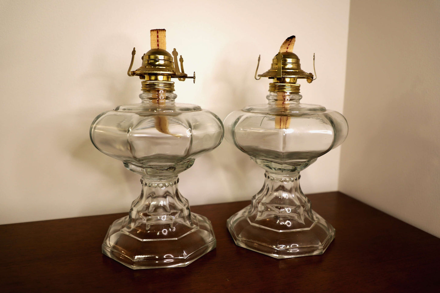 Antique Oil Lamp Pair