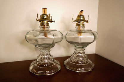 Antique Oil Lamp Pair