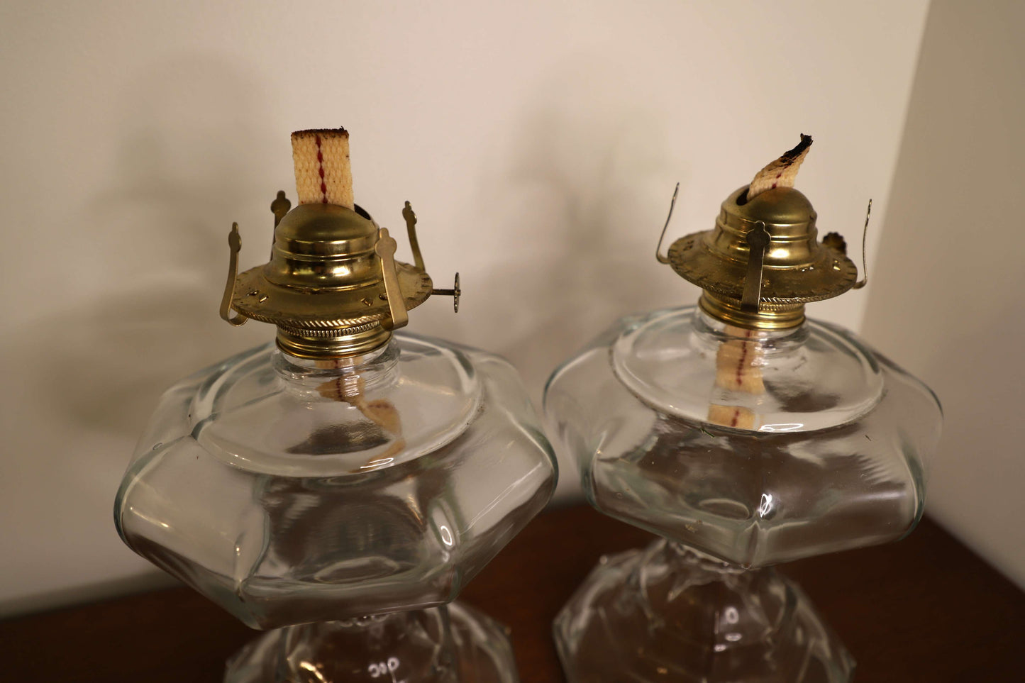 Antique Oil Lamp Pair