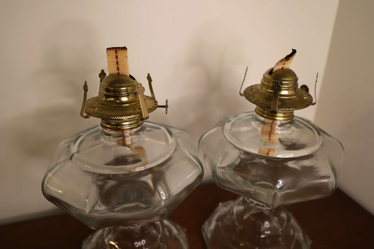 Antique Oil Lamp Pair