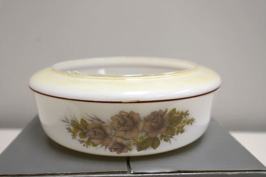 1980s Floral Brass/Milk Glass Ceiling Fan Light Kit