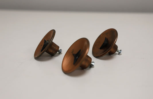 1950s Midcentury Modern Copper Drawer Knobs