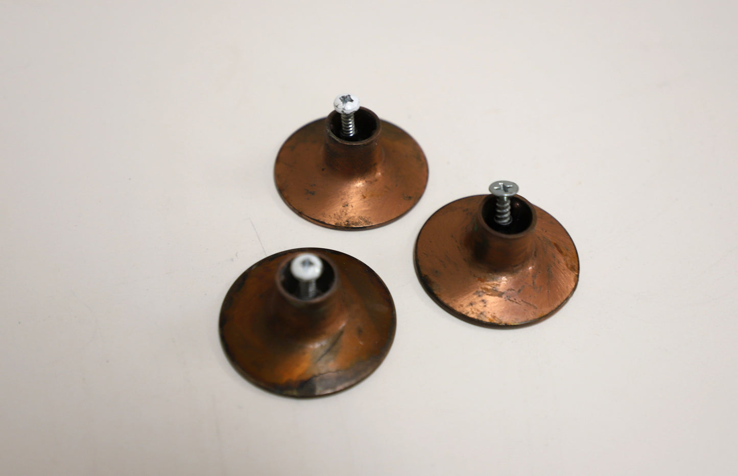 1950s Midcentury Modern Copper Drawer Knobs