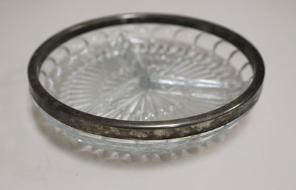 Crystal/Silver Relish Dish
