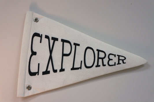 Black & White Explorer Felt Pennant Flag