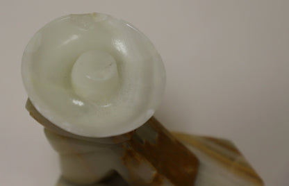 "Sleeping Man" Mexican Onyx Quartz Stone Bookends